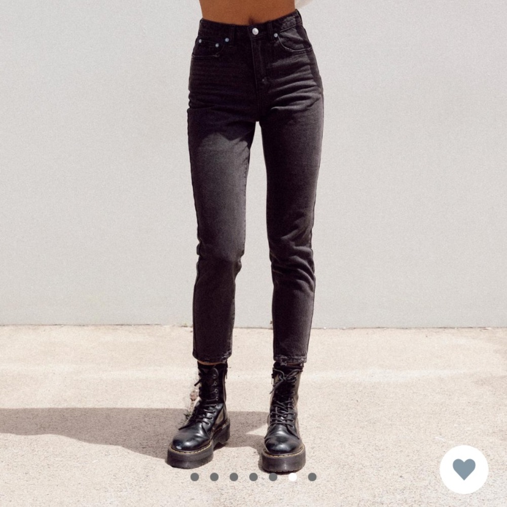 Princess Polly - Zaiden Straight Leg Black Jeans - Size 4 - Slightly Cropped